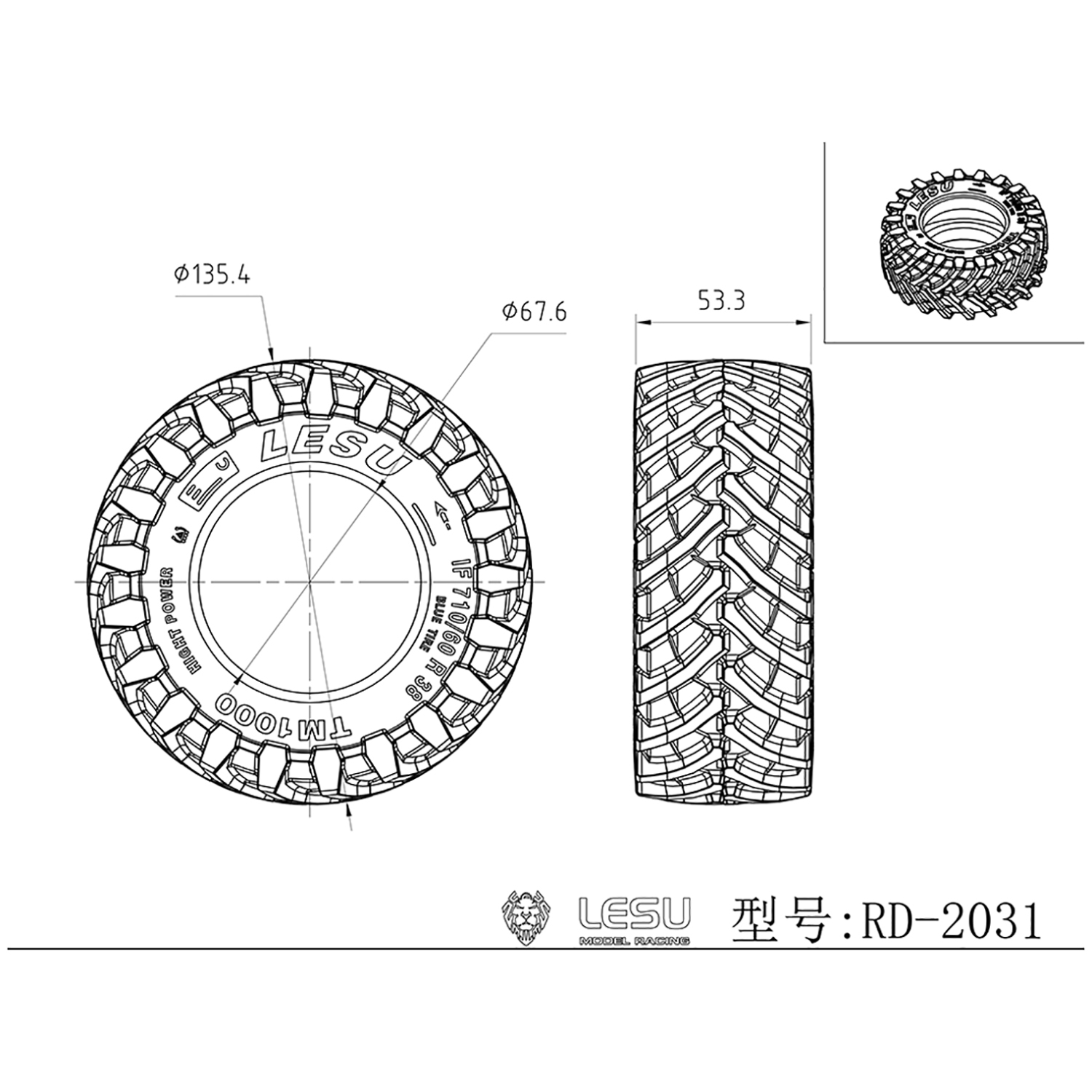 LESU 1/14 135.4MM Front Wheel  - Agriculture Farming Hub review and price